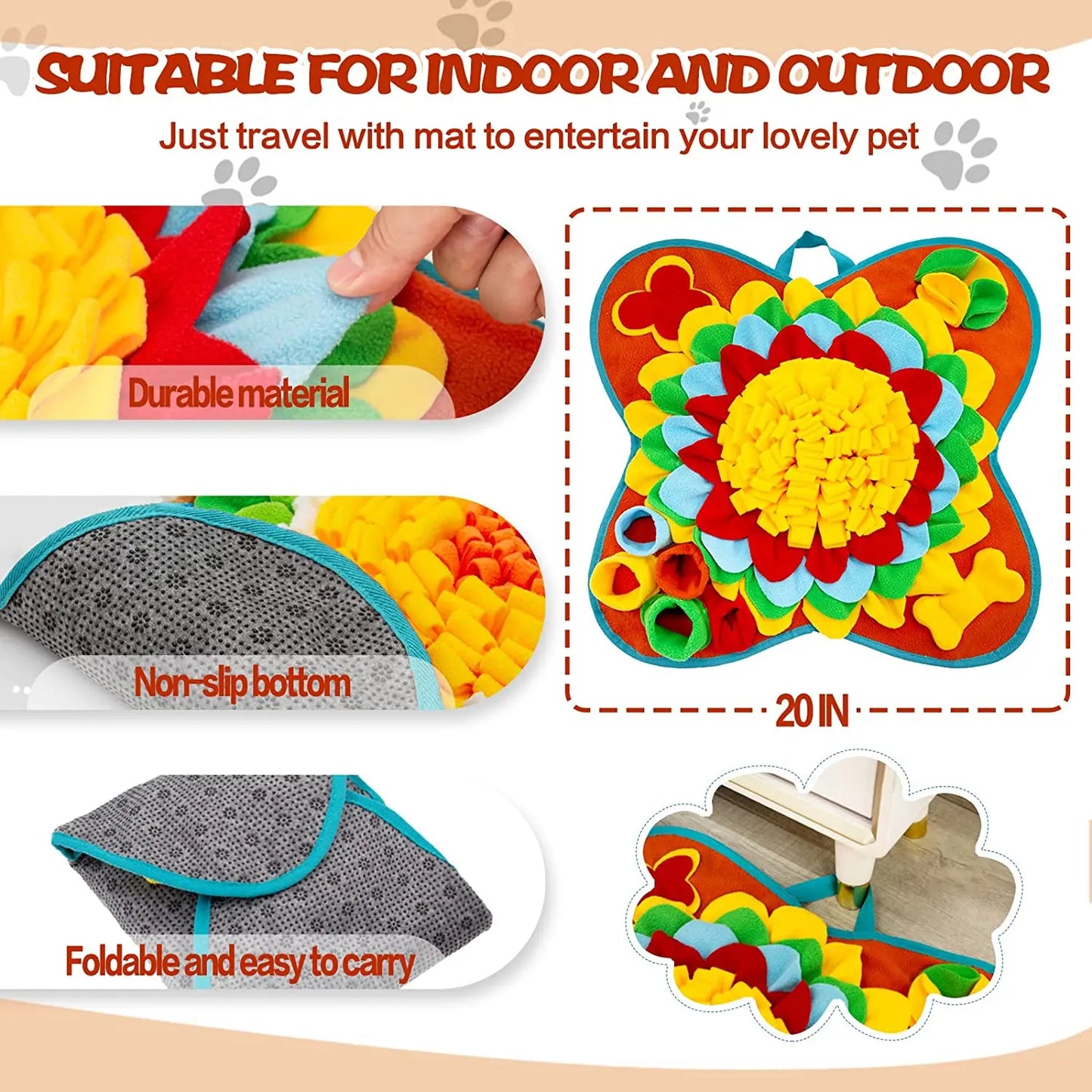 Colourful Hardwearing Dogs Snuffle Mat