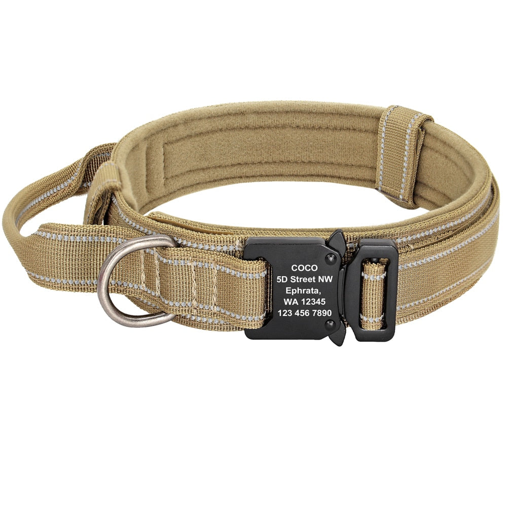 Personalized Military Tactical Adjustable Training Collar For Medium and Large Dogs