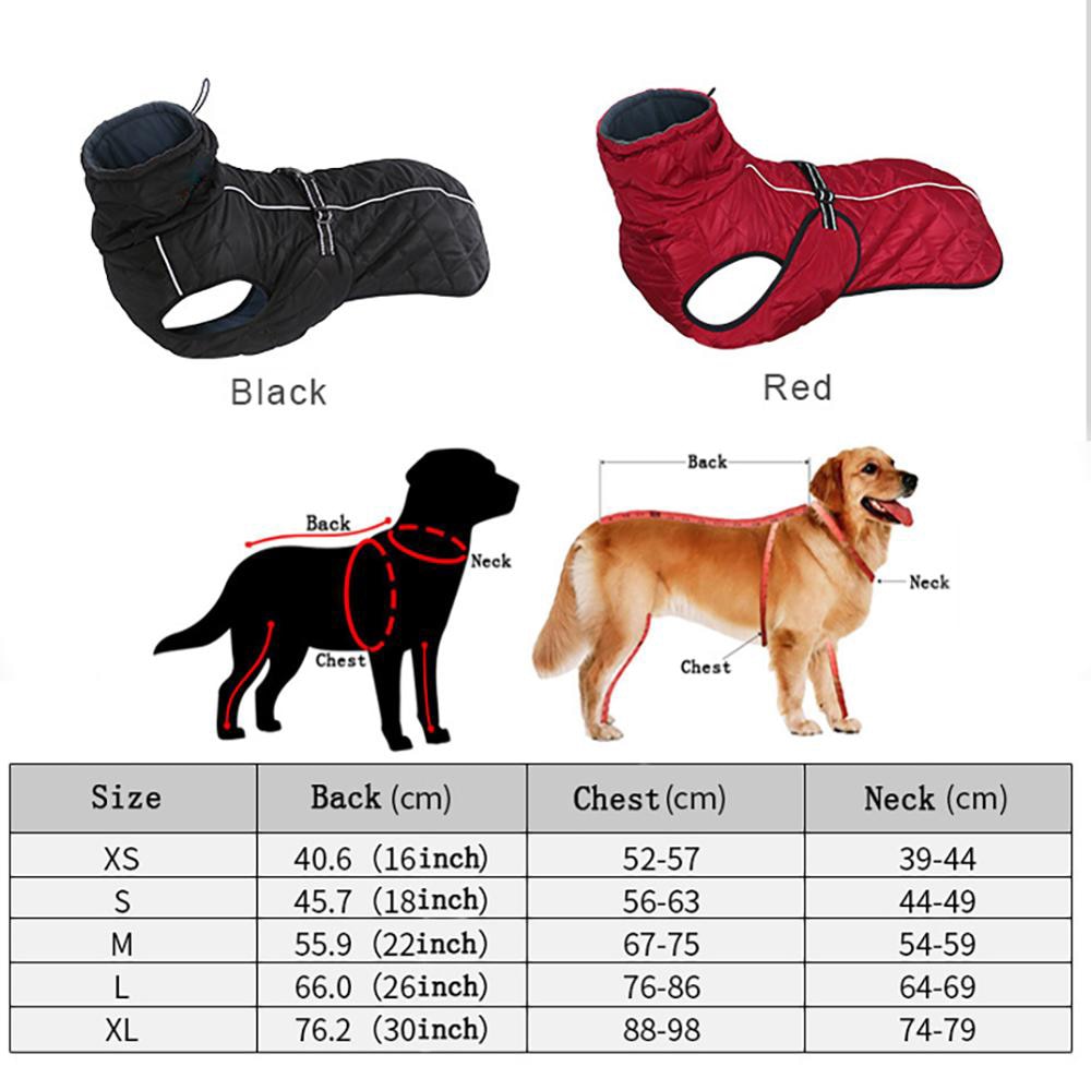 Quality Waterproof Reflective Outdoor Jacket  for Medium & Large Dogs