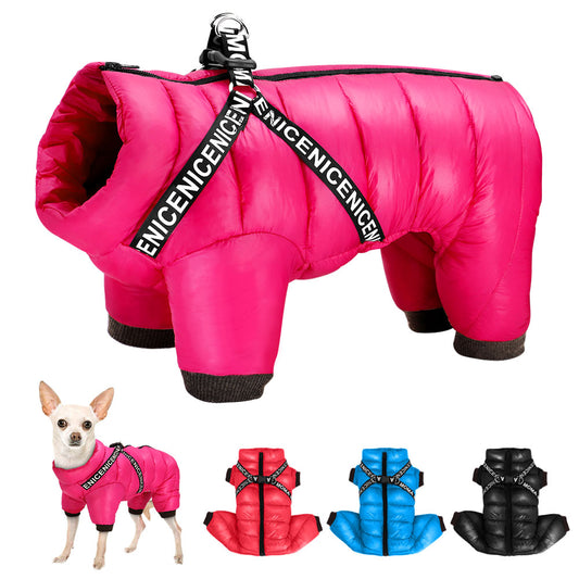 Adjustable And Comfortable Dog Winter Coat With Harness - Super Warm