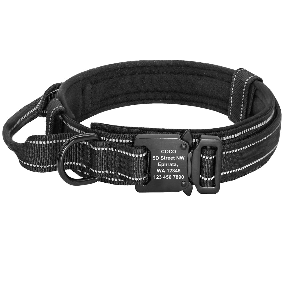 Personalized Military Tactical Adjustable Training Collar For Medium and Large Dogs