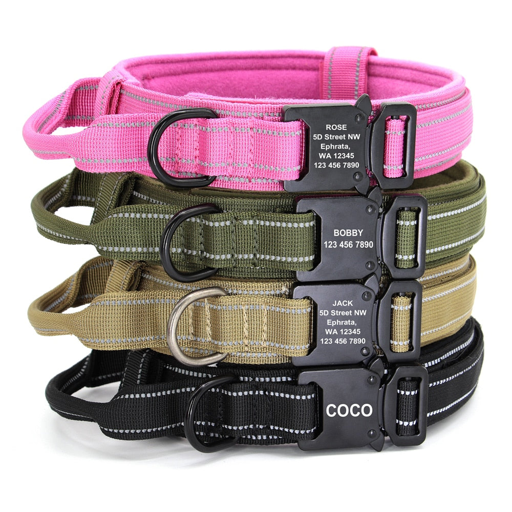 Personalized Military Tactical Adjustable Training Collar For Medium and Large Dogs