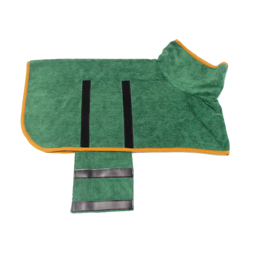 Super Soft Luxury Dog Bathrobe Towel - dries your dog super quick