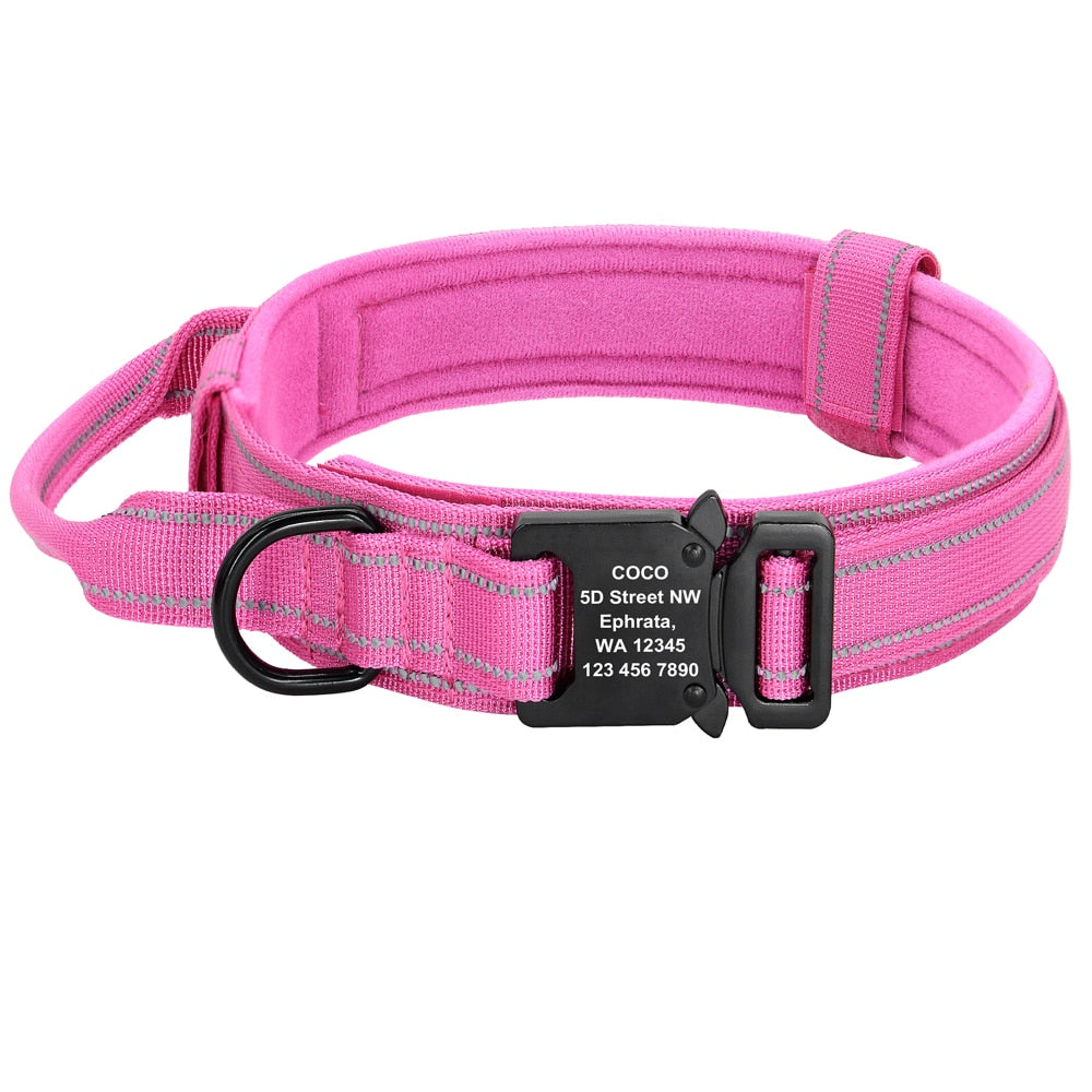 Personalized Military Tactical Adjustable Training Collar For Medium and Large Dogs