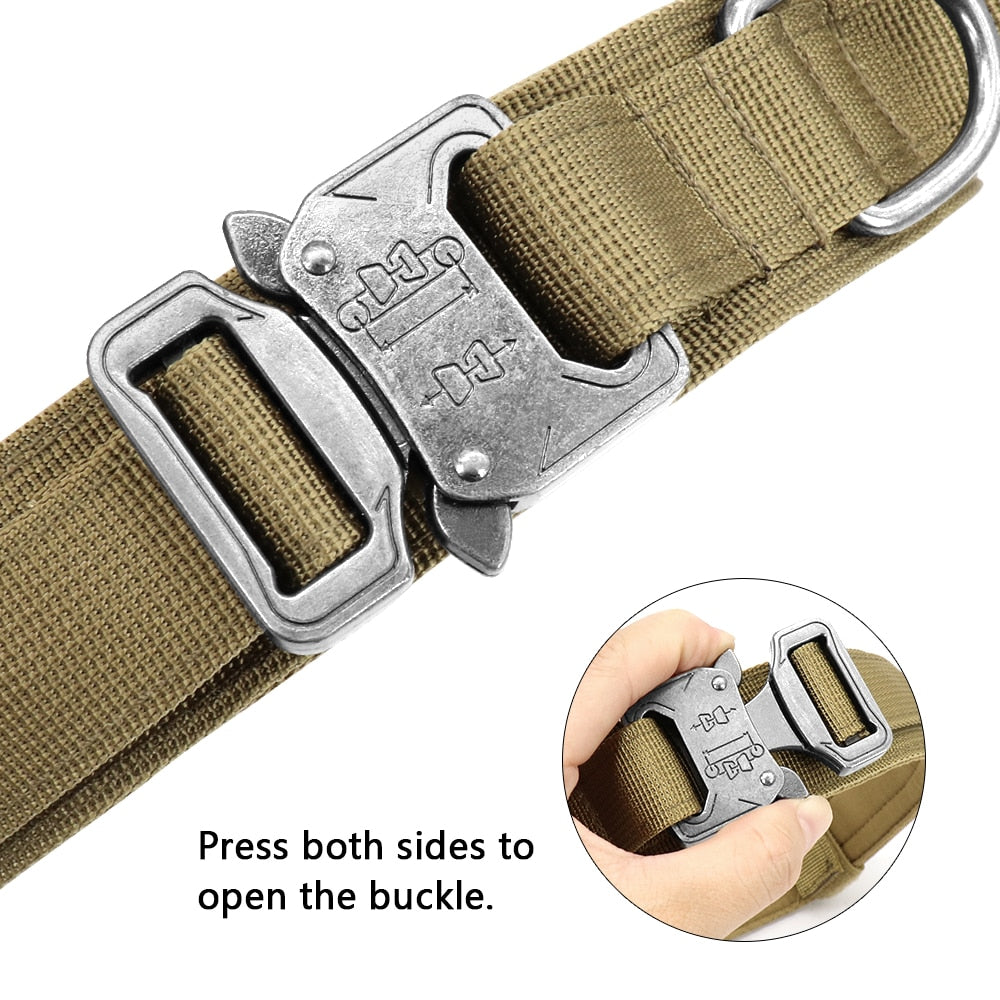 Military Tactical Dog Collar - Ideal for Medium and Large Dogs