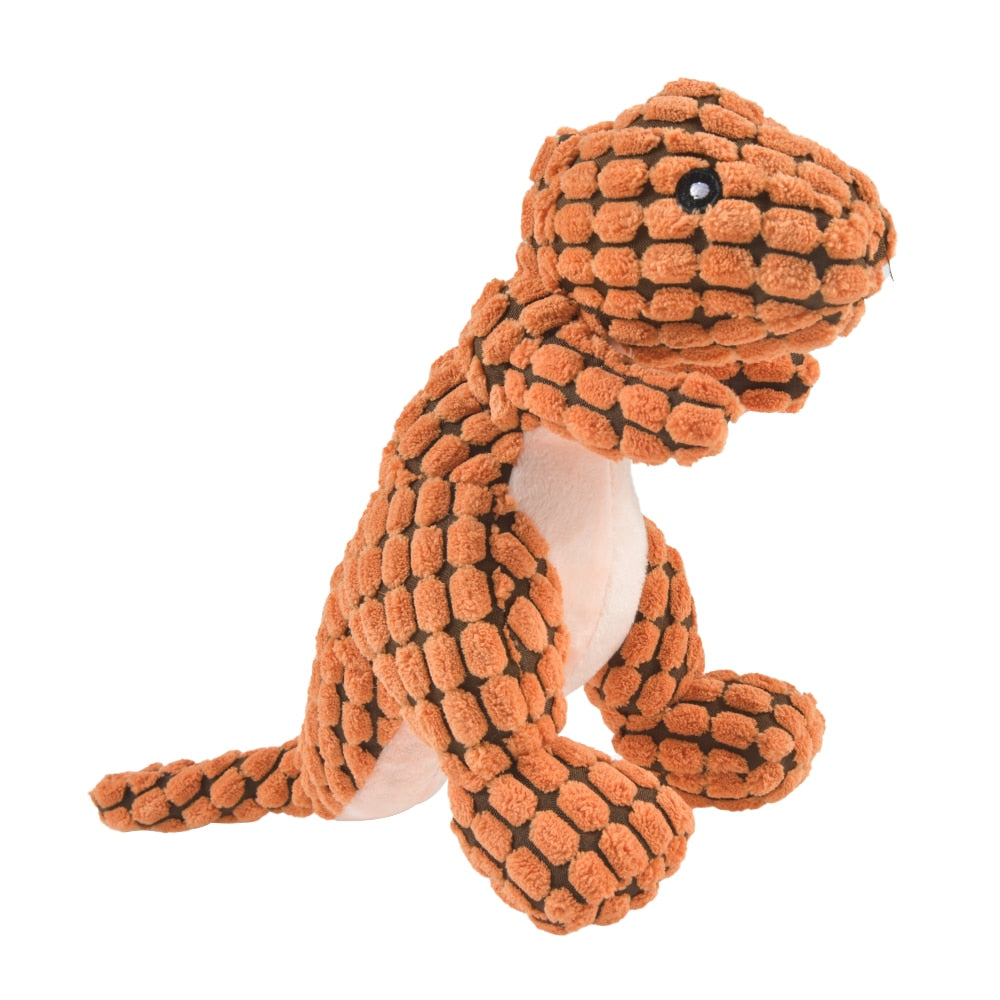 Interactive Plush Colourful Dinosaur Chew Toy For Dogs.