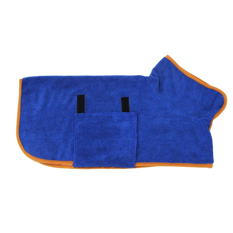 Super Soft Luxury Dog Bathrobe Towel - dries your dog super quick