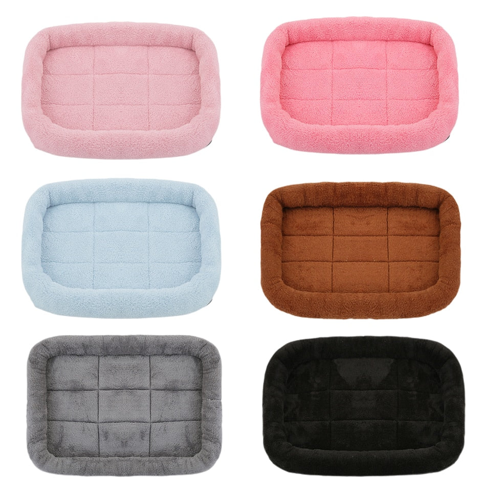 Super Soft Plush Square Dog Winter Beds