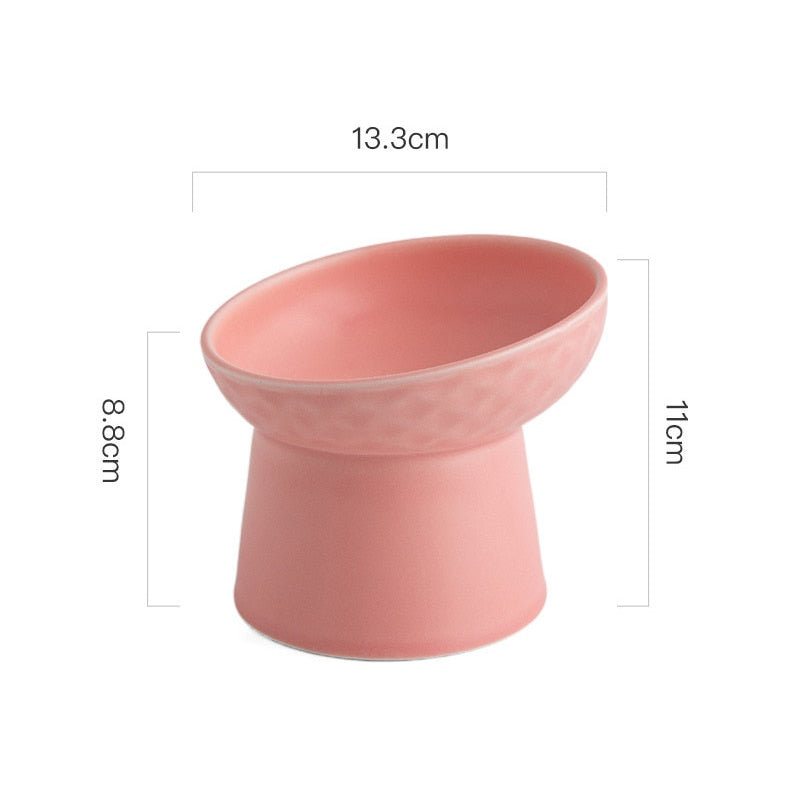 Quality Raised Ceramic Food Bowls - Nordic Style