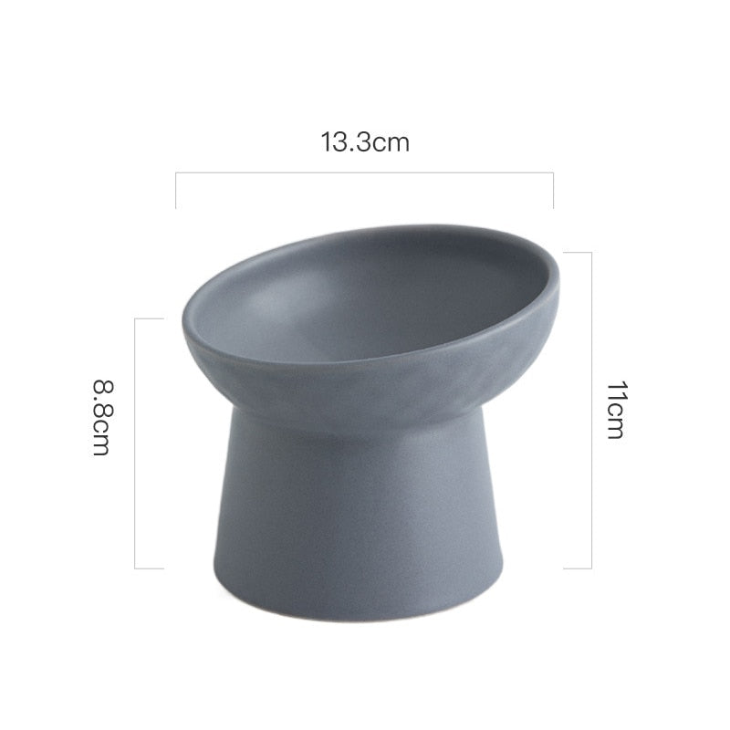 Quality Raised Ceramic Food Bowls - Nordic Style