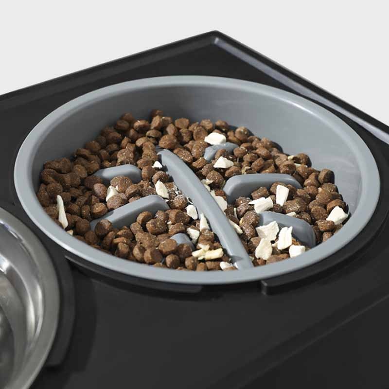 Elevated Double Bowl Raised Dog Food & Water Bowls - 3 x Height Settings