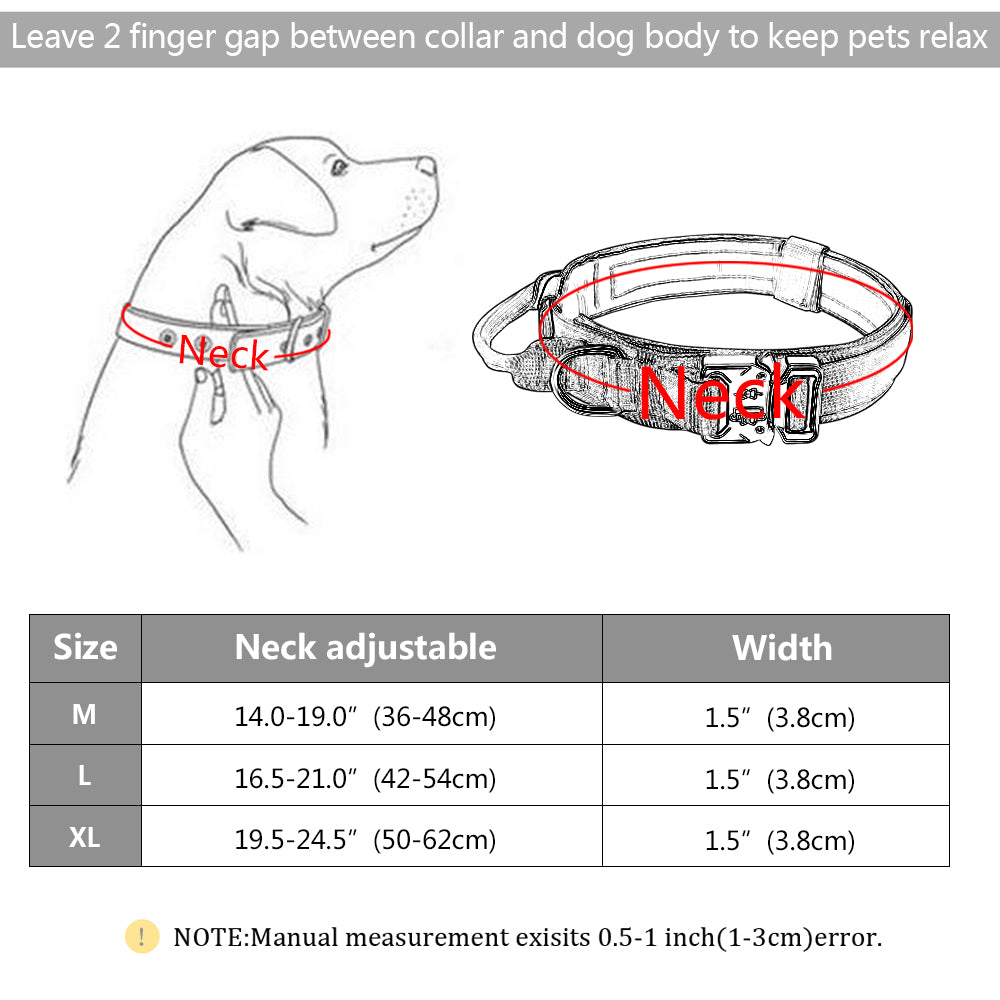 Military Tactical Dog Collar - Ideal for Medium and Large Dogs